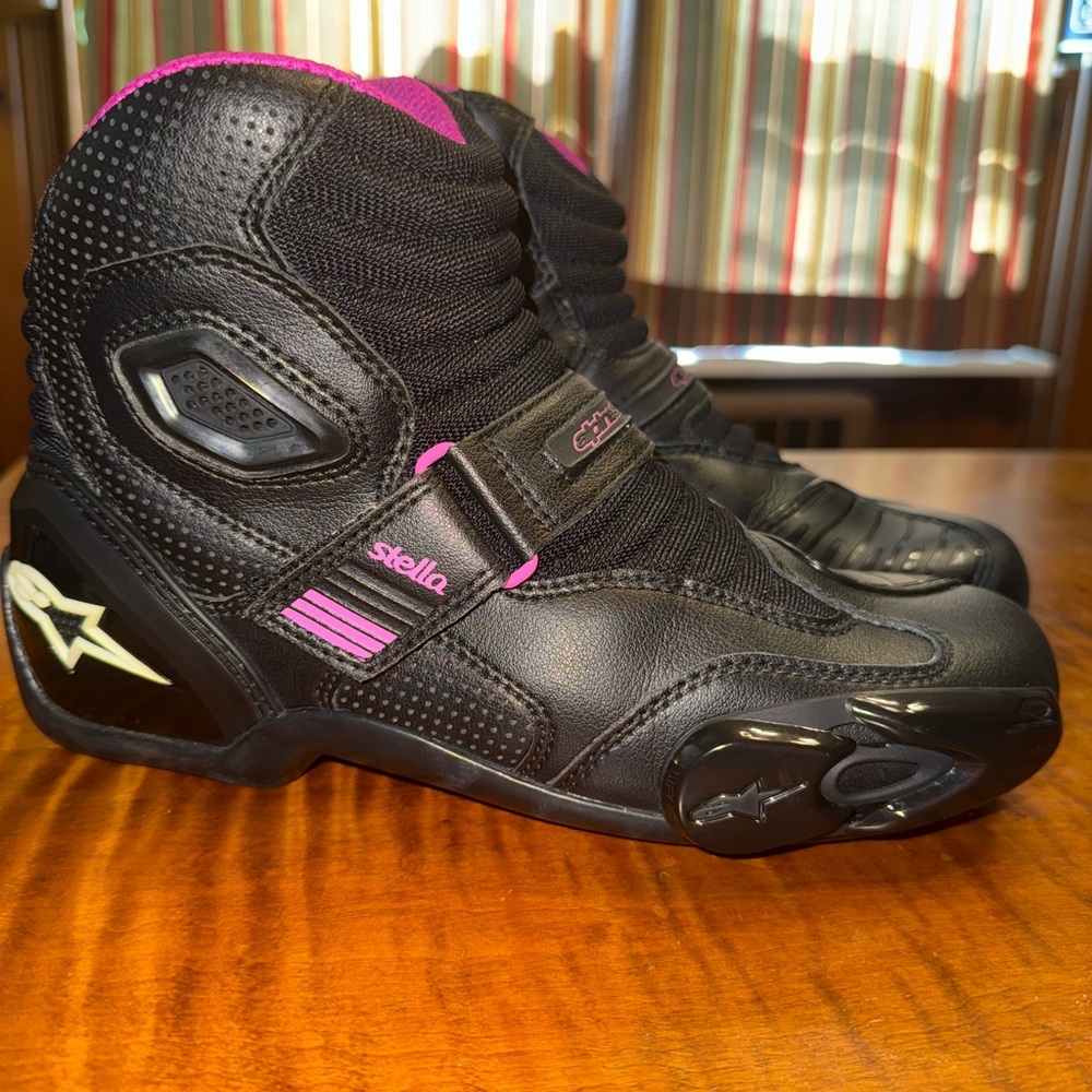Alpinestars Stella S-MX1 Motorcycle Riding Women's Shoes boots SIZE 9 pink